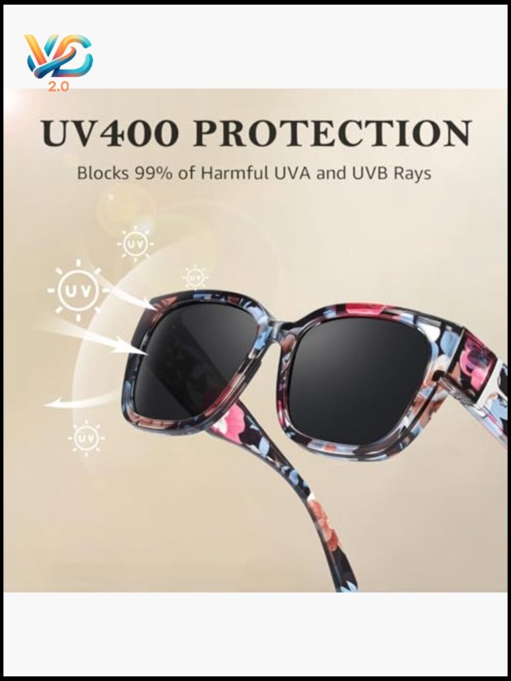 Polarized Fit Over Sunglasses Oversized Square Wrap UV400 Protection - Picture 6 of 7